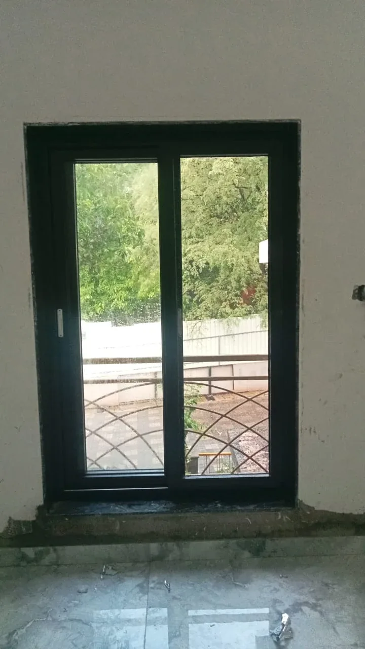 Black framed glazed window