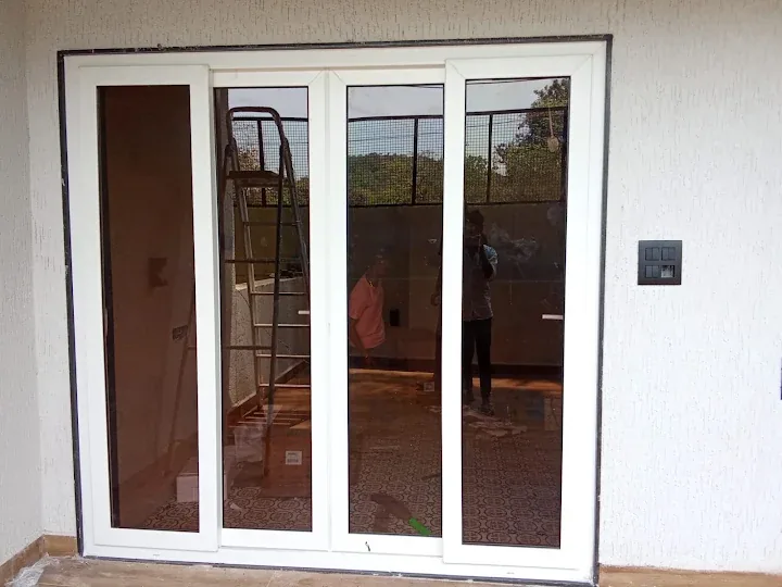 White glazed entrance
